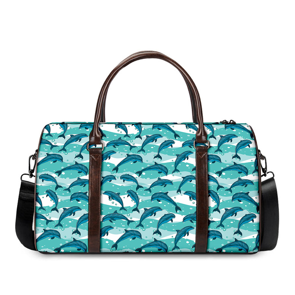 Dolphins In The Ocean Pattern Print Duffle Bag