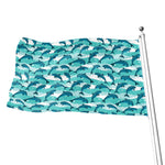 Dolphins In The Ocean Pattern Print Flag