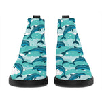 Dolphins In The Ocean Pattern Print Flat Ankle Boots