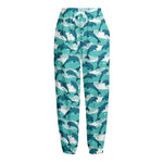 Dolphins In The Ocean Pattern Print Fleece Lined Knit Pants