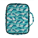 Dolphins In The Ocean Pattern Print Front Pocket Bible Bag