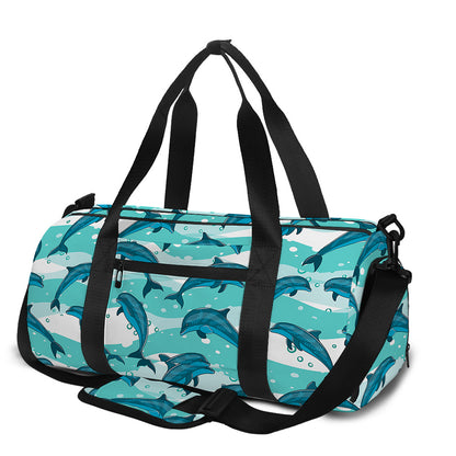 Dolphins In The Ocean Pattern Print Gym Bag