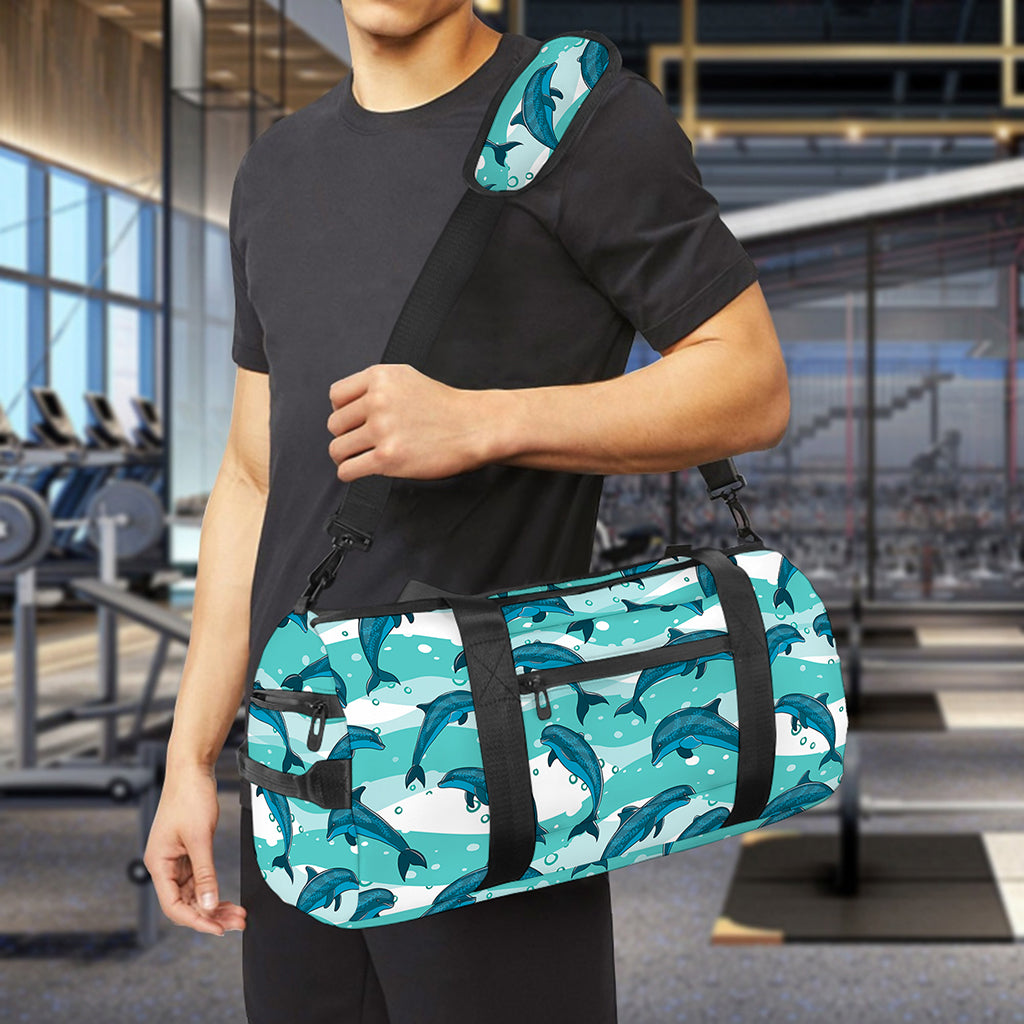 Dolphins In The Ocean Pattern Print Gym Bag
