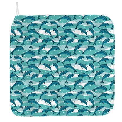Dolphins In The Ocean Pattern Print Hand Towel