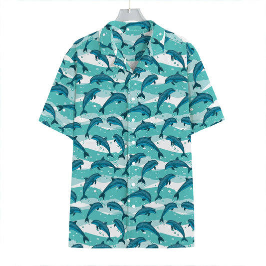 Dolphins In The Ocean Pattern Print Hawaiian Shirt
