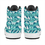 Dolphins In The Ocean Pattern Print High Top Leather Sneakers