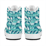 Dolphins In The Ocean Pattern Print High Top Leather Sneakers