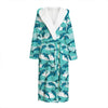 Dolphins In The Ocean Pattern Print Hooded Bathrobe