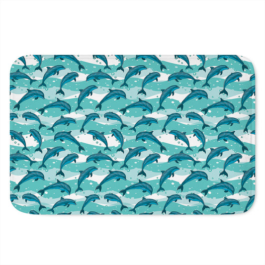 Dolphins In The Ocean Pattern Print Indoor Door Mat