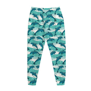 Dolphins In The Ocean Pattern Print Jogger Pants