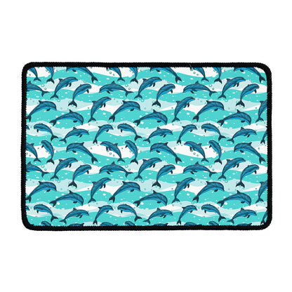 Dolphins In The Ocean Pattern Print Kitchen Mat