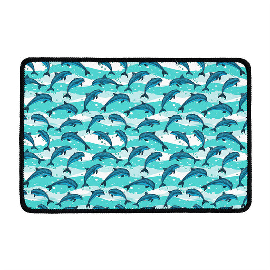 Dolphins In The Ocean Pattern Print Kitchen Mat