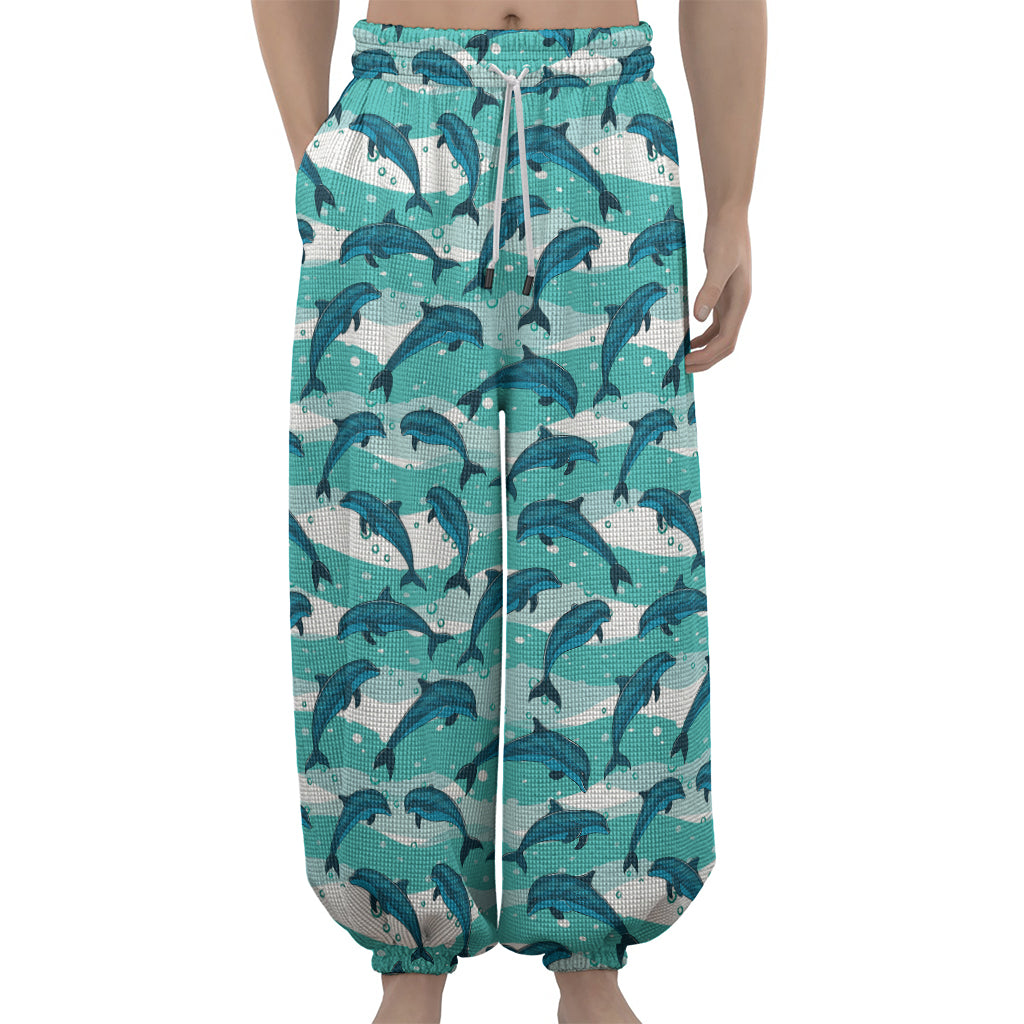 Dolphins In The Ocean Pattern Print Lantern Pants