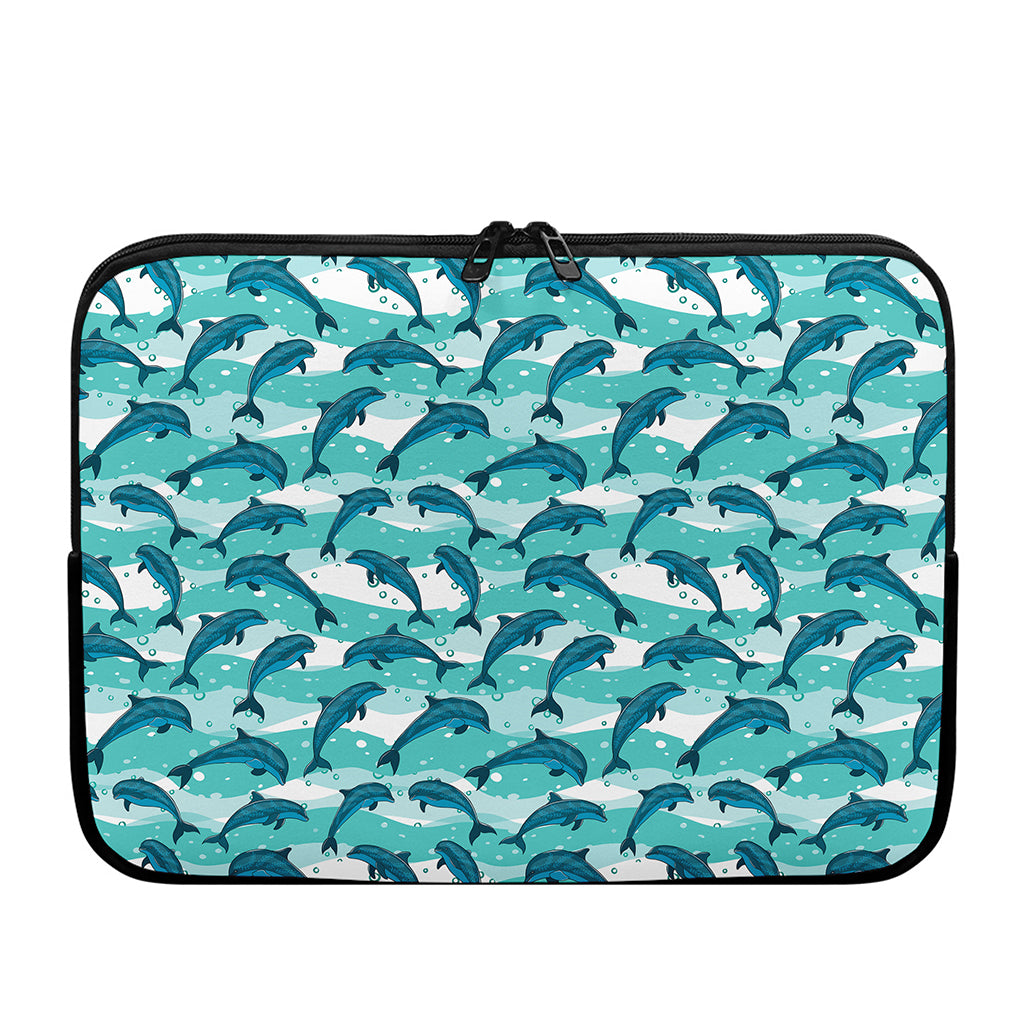 Dolphins In The Ocean Pattern Print Laptop Sleeve