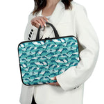 Dolphins In The Ocean Pattern Print Laptop Sleeve With Handle