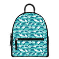 Dolphins In The Ocean Pattern Print Leather Backpack