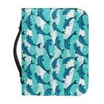 Dolphins In The Ocean Pattern Print Leather Bible Cover