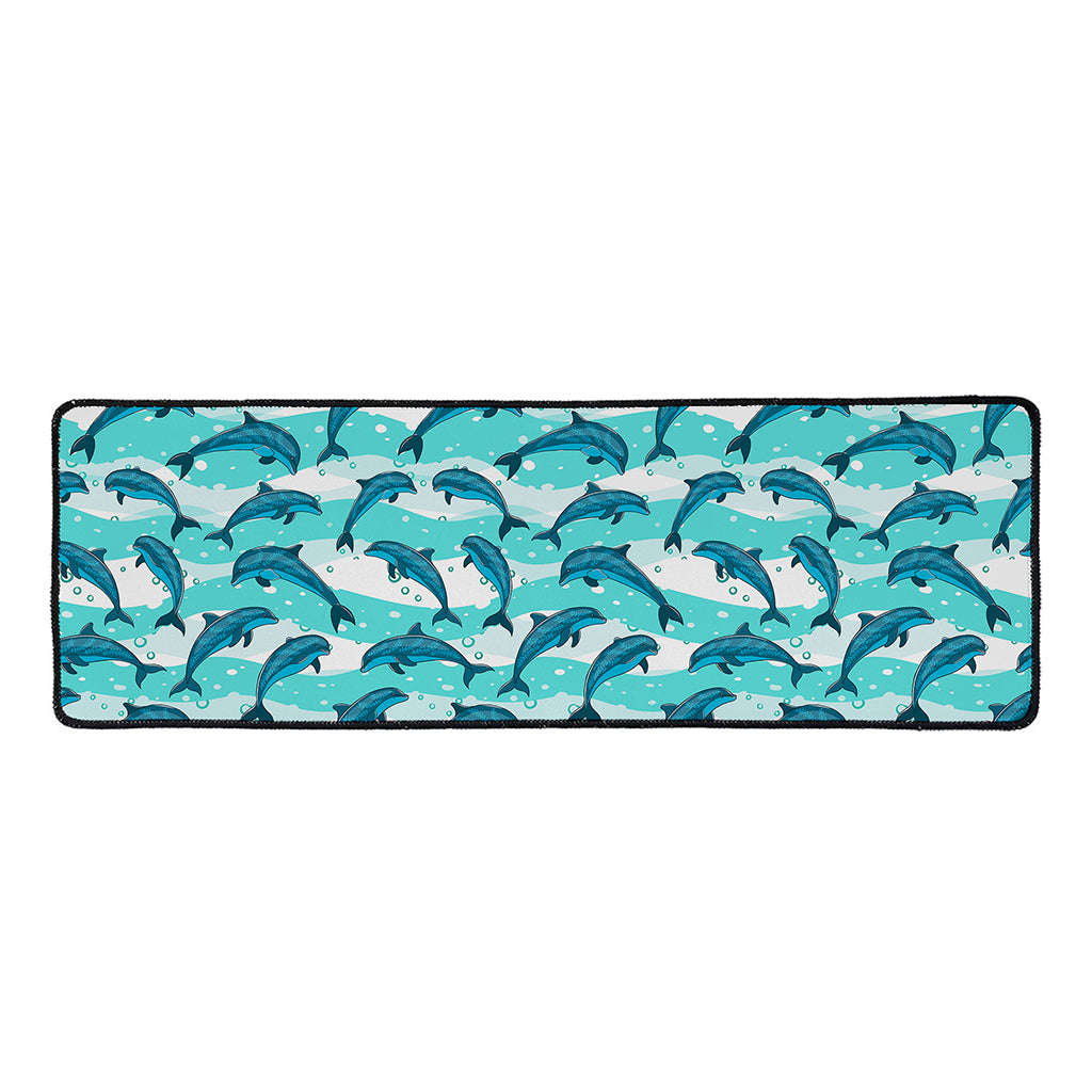 Dolphins In The Ocean Pattern Print Long Kitchen Mat