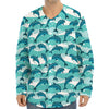 Dolphins In The Ocean Pattern Print Long Sleeve Baseball Jersey