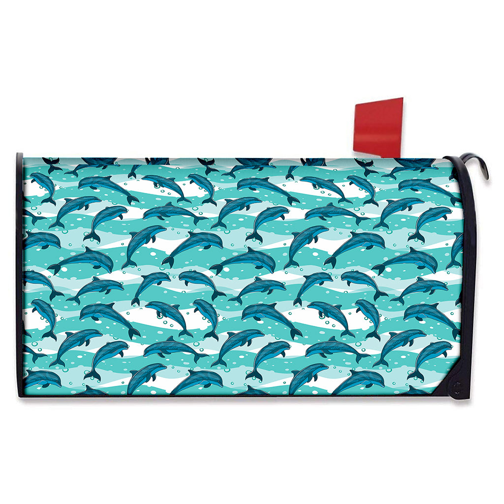 Dolphins In The Ocean Pattern Print Mailbox Cover