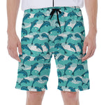 Dolphins In The Ocean Pattern Print Men's Beach Shorts