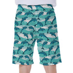 Dolphins In The Ocean Pattern Print Men's Beach Shorts