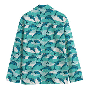 Dolphins In The Ocean Pattern Print Men's Blazer