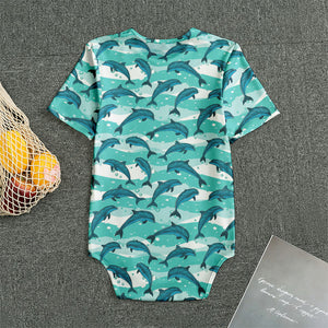 Dolphins In The Ocean Pattern Print Men's Bodysuit