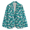 Dolphins In The Ocean Pattern Print Men's Cotton Blazer