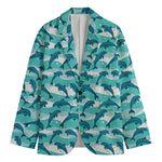 Dolphins In The Ocean Pattern Print Men's Cotton Blazer