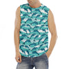 Dolphins In The Ocean Pattern Print Men's Fitness Tank Top