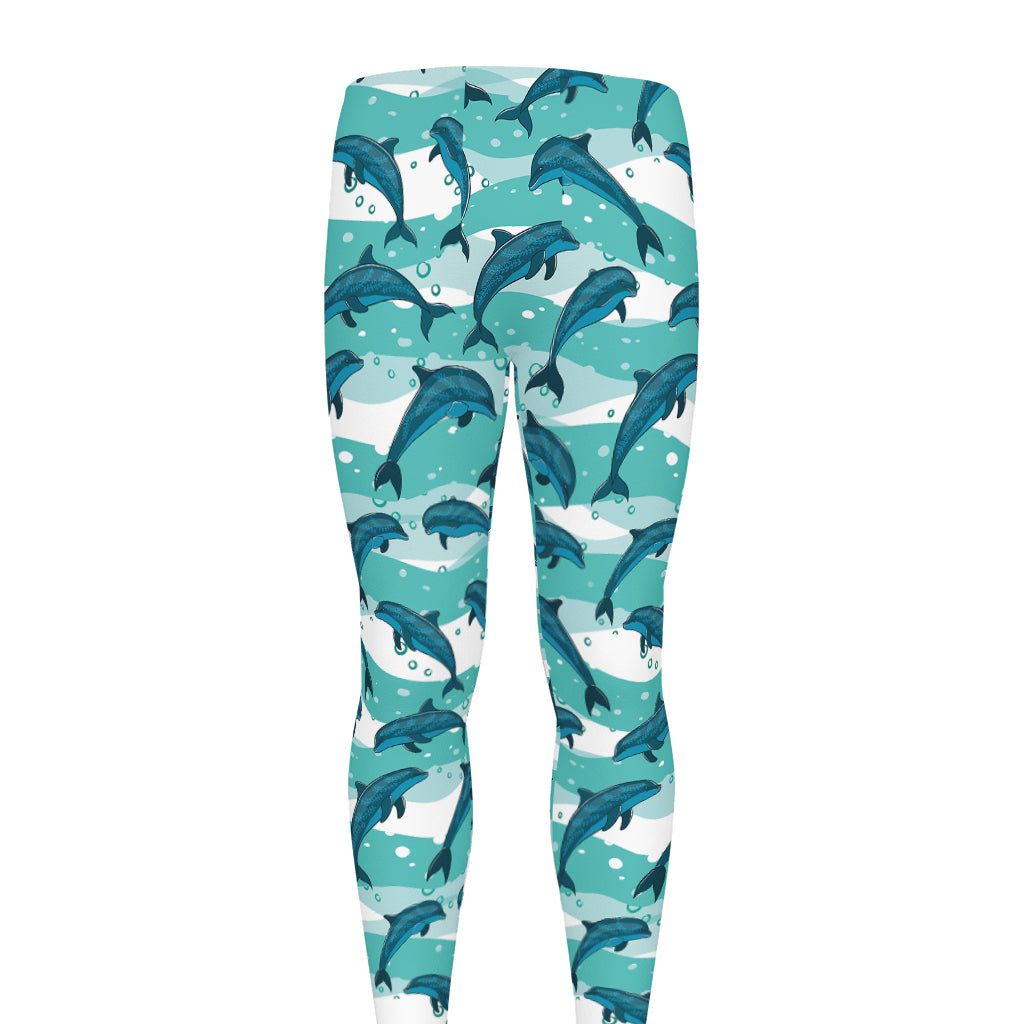 Dolphins In The Ocean Pattern Print Men's leggings