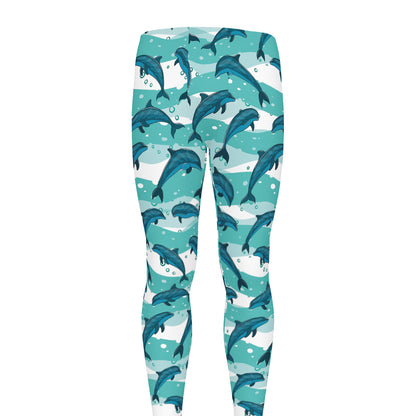 Dolphins In The Ocean Pattern Print Men's leggings