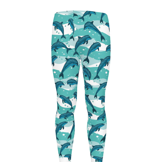 Dolphins In The Ocean Pattern Print Men's leggings