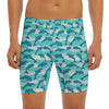 Dolphins In The Ocean Pattern Print Men's Long Boxer Briefs