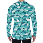 Dolphins In The Ocean Pattern Print Men's Long Sleeve T-Shirt