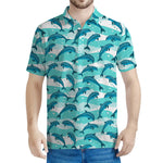 Dolphins In The Ocean Pattern Print Men's Polo Shirt
