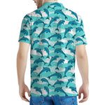 Dolphins In The Ocean Pattern Print Men's Polo Shirt