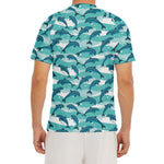 Dolphins In The Ocean Pattern Print Men's Short Sleeve Rash Guard