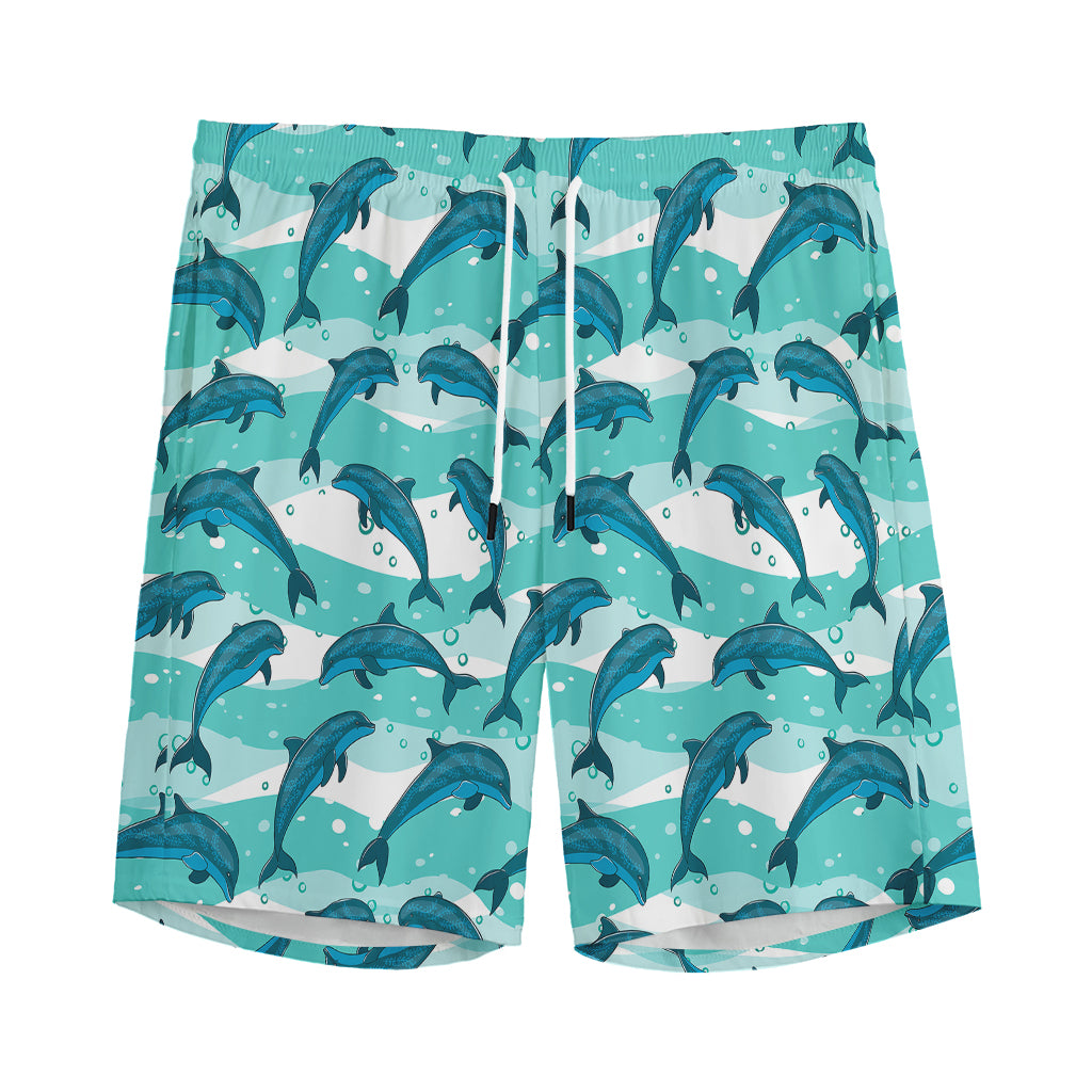 Dolphins In The Ocean Pattern Print Men's Sports Shorts