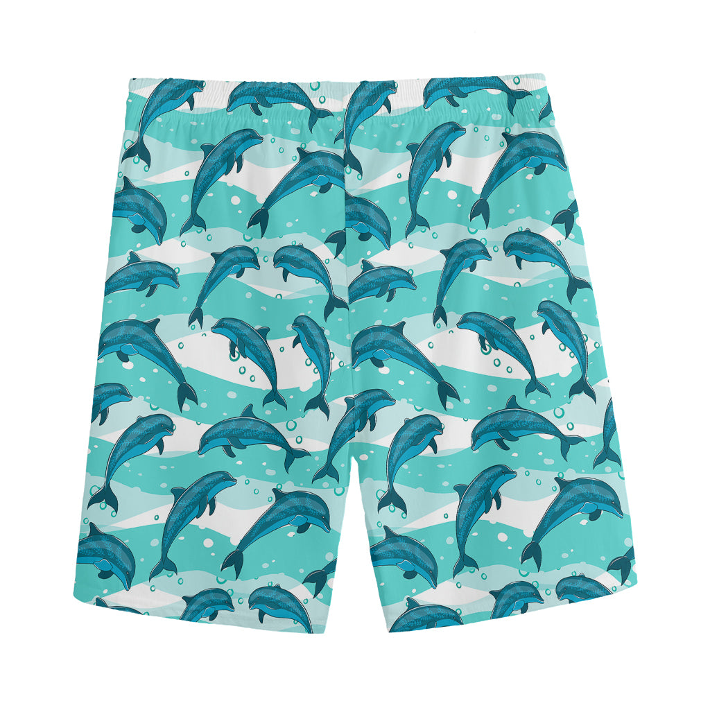 Dolphins In The Ocean Pattern Print Men's Sports Shorts