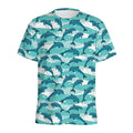 Dolphins In The Ocean Pattern Print Men's Athletic T-Shirt