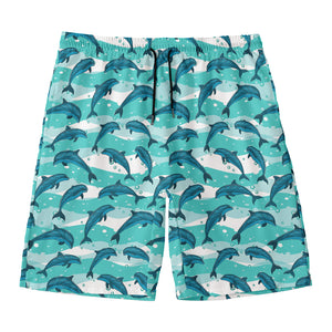 Dolphins In The Ocean Pattern Print Men's Swim Trunks