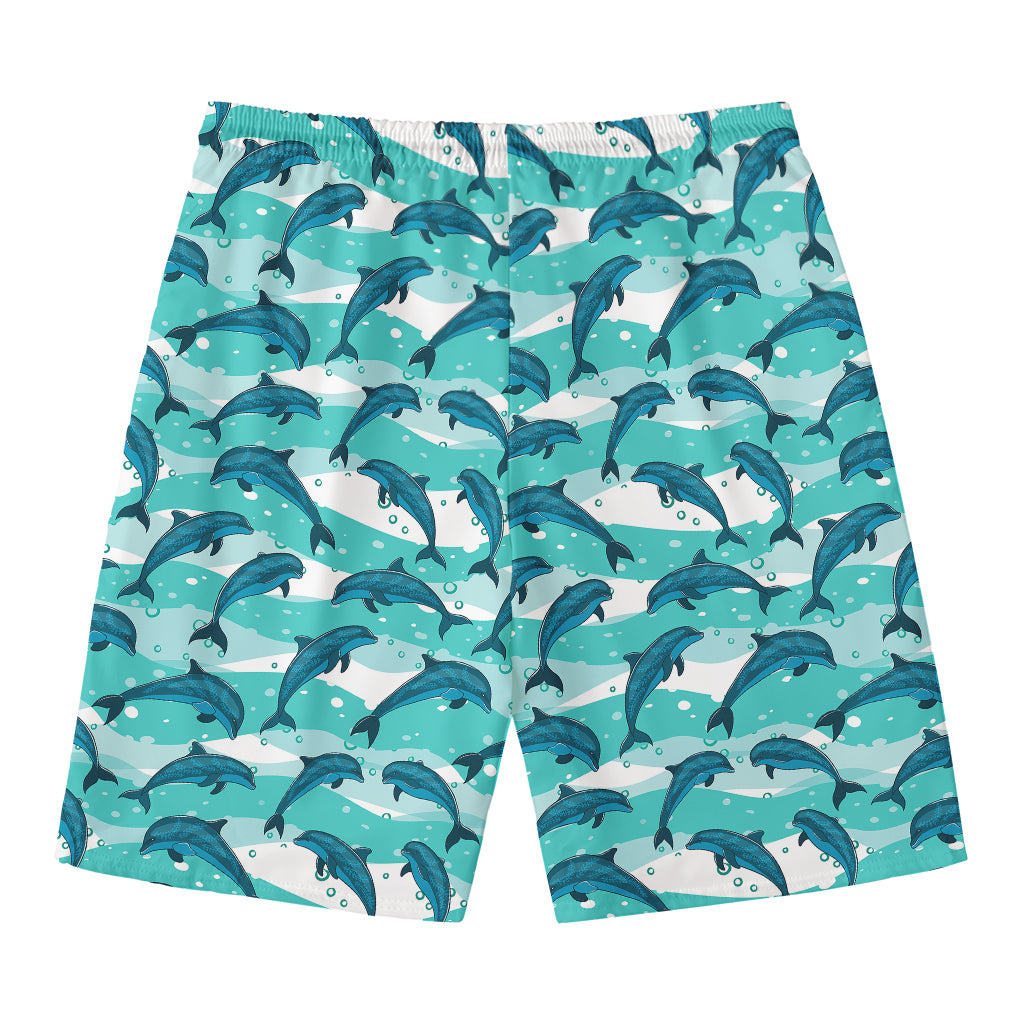 Dolphins In The Ocean Pattern Print Men's Swim Trunks