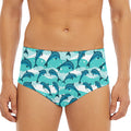 Dolphins In The Ocean Pattern Print Men's Triangle Swim Briefs