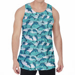 Dolphins In The Ocean Pattern Print Men's Velvet Tank Top