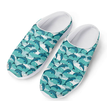 Dolphins In The Ocean Pattern Print Mesh Casual Shoes