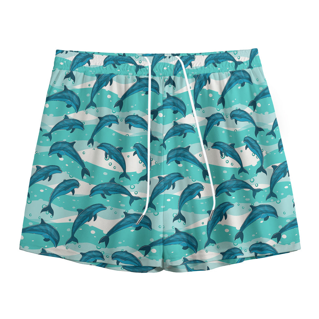 Dolphins In The Ocean Pattern Print Mesh Shorts