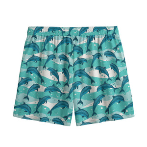 Dolphins In The Ocean Pattern Print Mesh Shorts