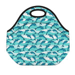 Dolphins In The Ocean Pattern Print Neoprene Lunch Bag